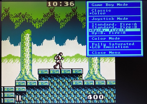 Options menu
