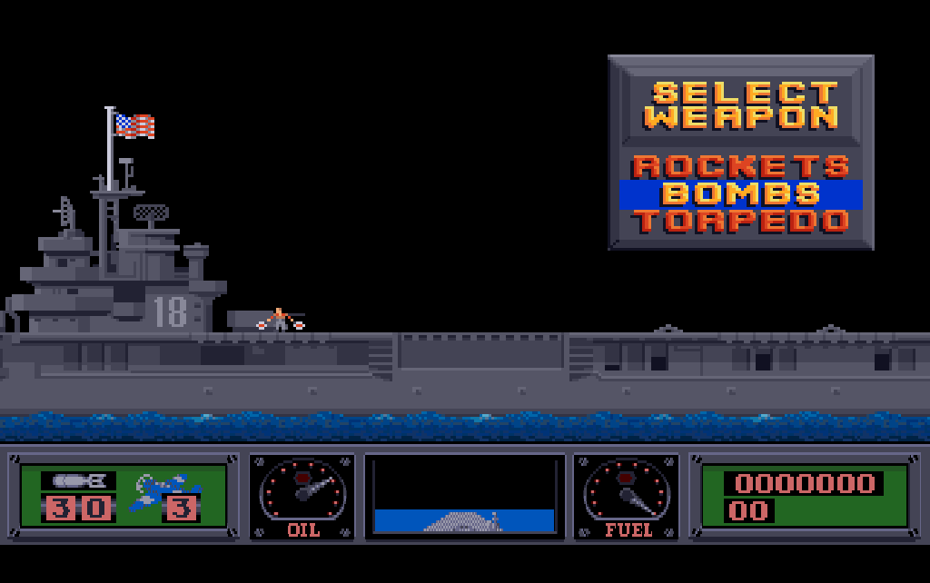 The carrier under a black sky, a dark sea and the dashboard in its night colours.