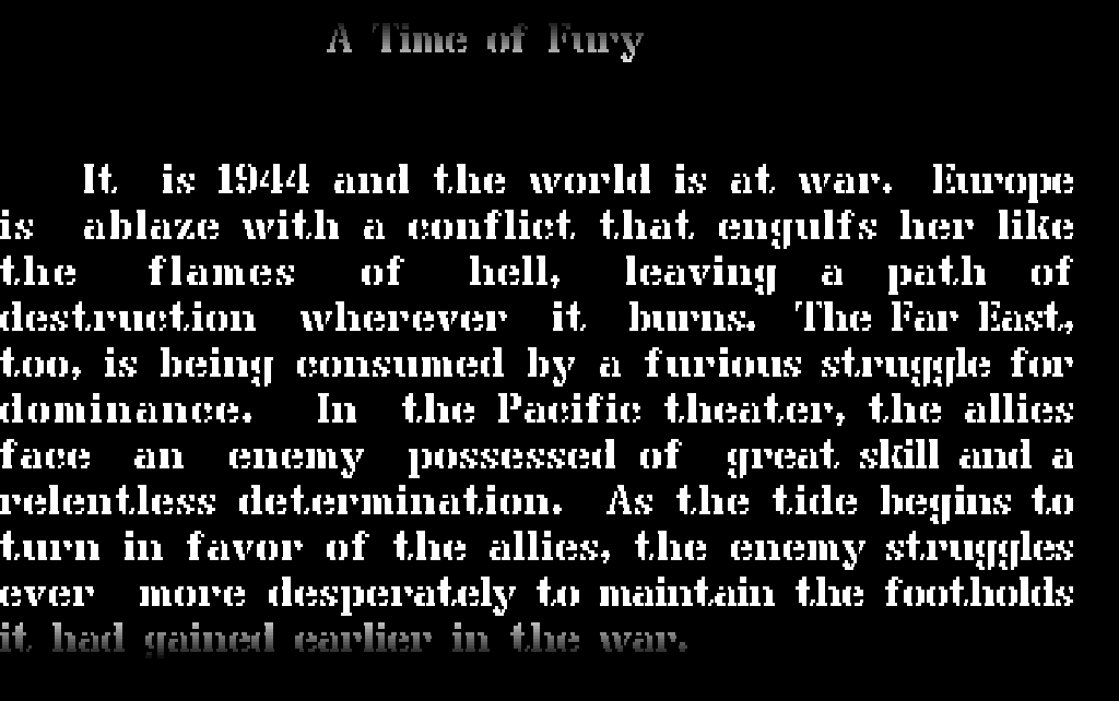 A line dim at the top, a white justified paragraph, its short last line dim at the bottom.